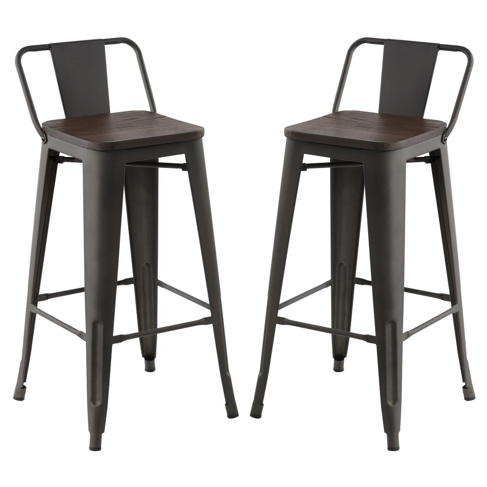 Homy Casa Stackable Metal Bar Stool Set of 2 or 4