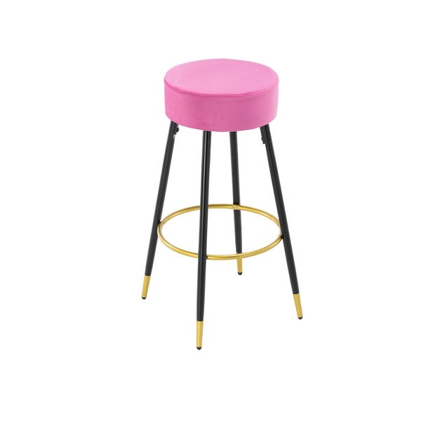 30.11 in. Metal Frame Bar Stool with Velvet Seat