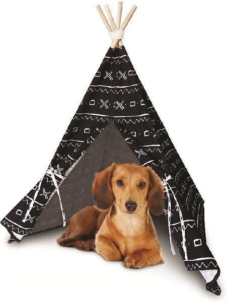 Dog Whisperer Mudcloth Teepee Tent Covered Cat and Dog Bed