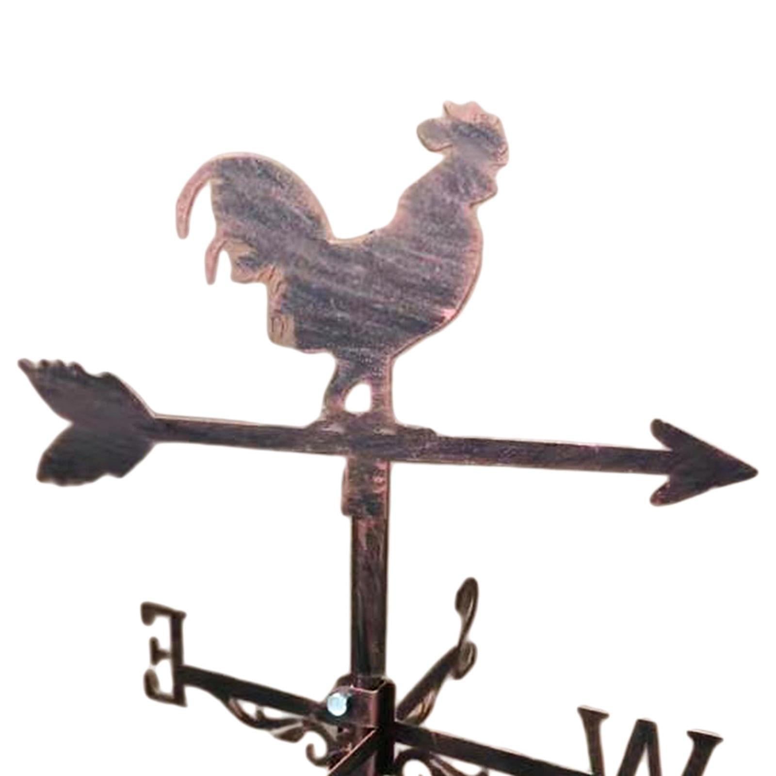 Retro Stainless Steel Weathervane Fence Mount Weather Vane Garden Stake