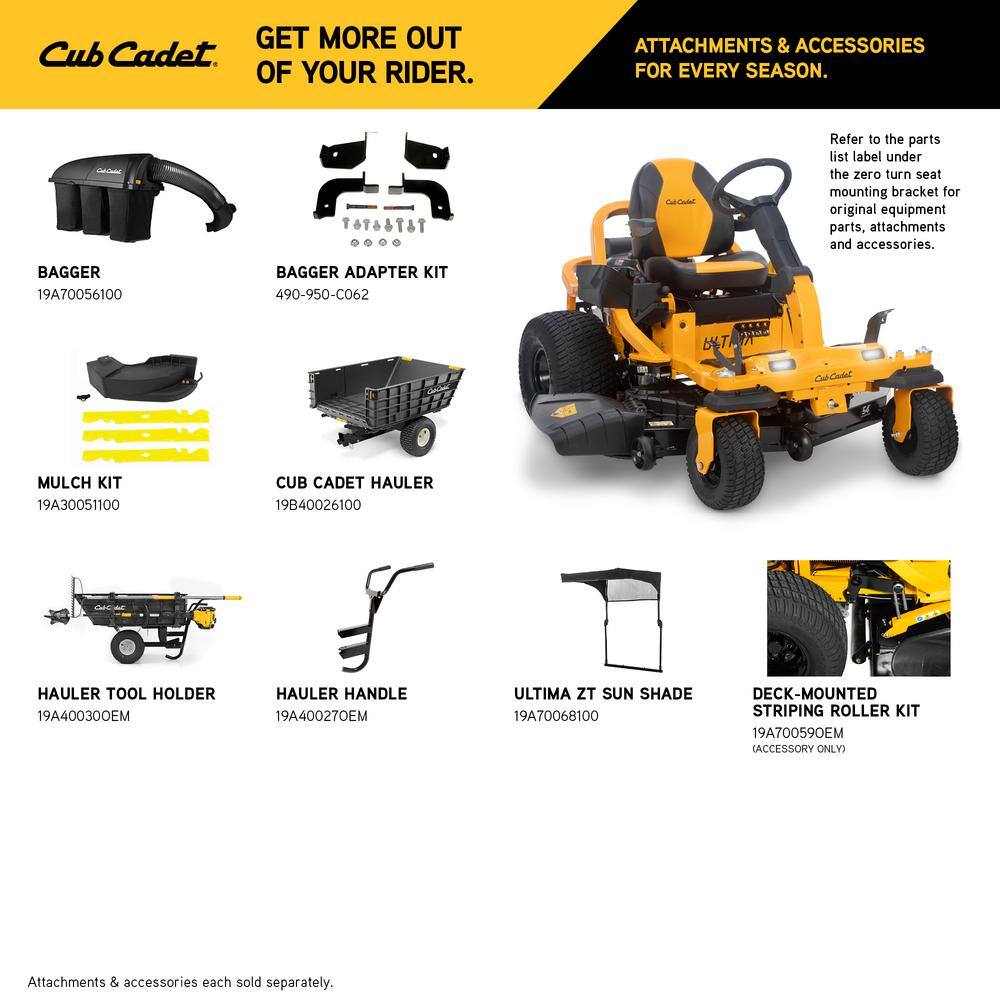 Cub Cadet Ultima ZTS2 54 in. Fabricated Deck 24HP V-Twin Kohler 7000 PRO Series Engine Dual Hydro Drive Gas Zero Turn Riding Mower ZTS2-54