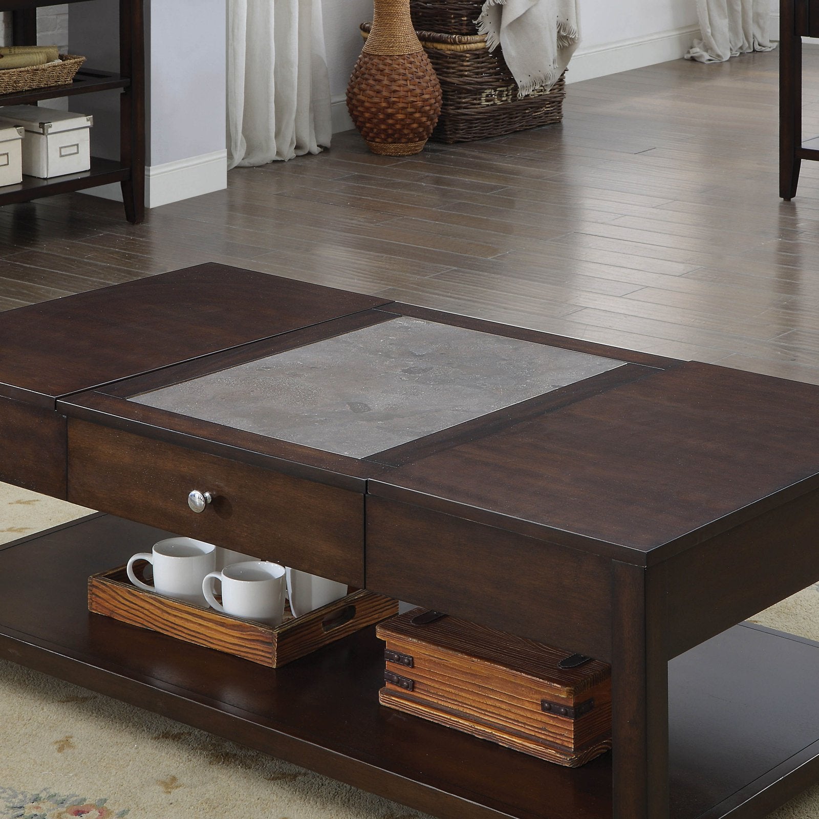 Furniture of America Norton Celestite Lift Top Coffee Table