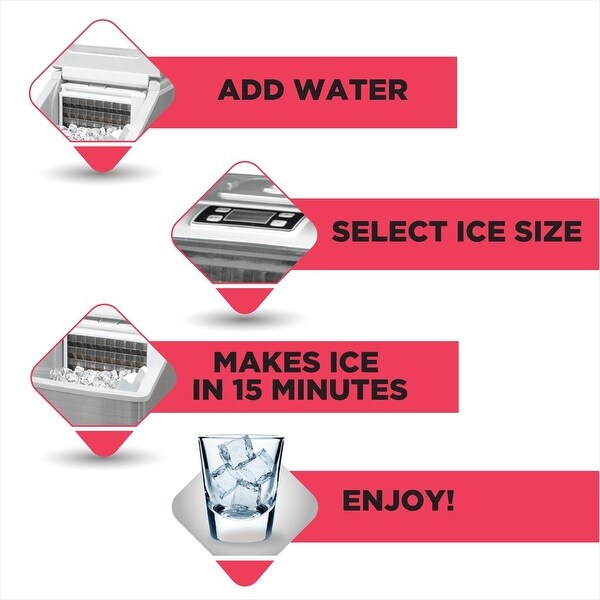 40-Pound Freestanding Ice Maker - stainlesssteel