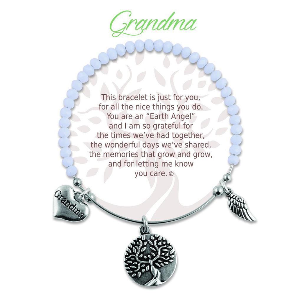 Earth Angel  Grandma Radiant White Stone Bracelet