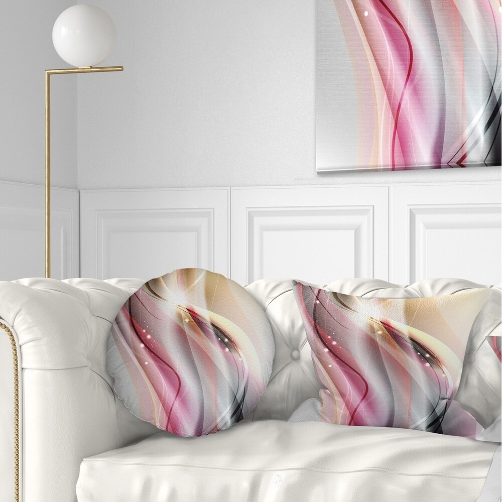 Designart 'Pink Brown Abstract Lines' Abstract Throw Pillow