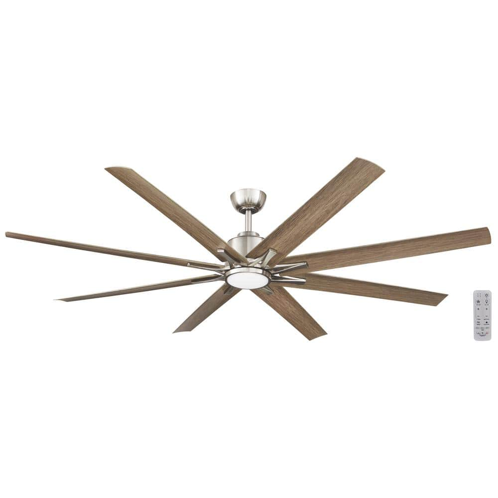 Home Decorators Collection Kensgrove II 72 in. IndoorOutdoor Integrated LED CCT Brushed Nickel Smart Ceiling Fan with Remote Powered by Hubspace N608-BN