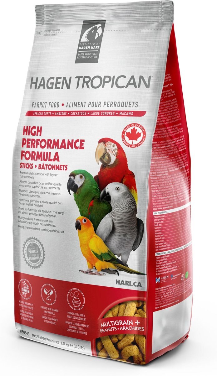 Tropican High Performance Sticks Bird Food， 3.3-lb bag