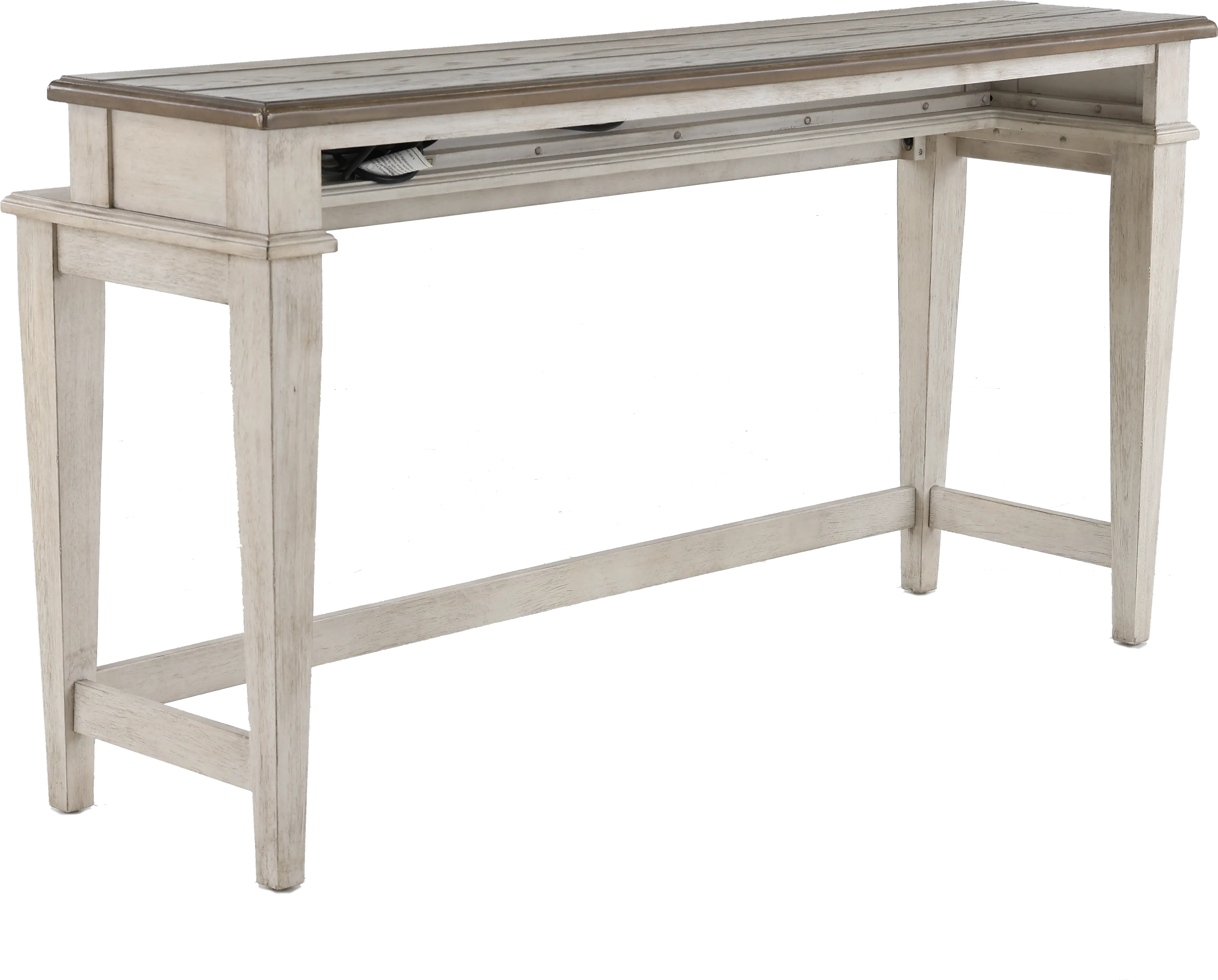 Heartland Weathered White Oak Console Bar Table