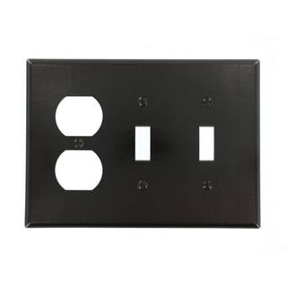 Leviton Brown 3-Gang 2-Toggle1-Duplex Wall Plate (1-Pack) 80521