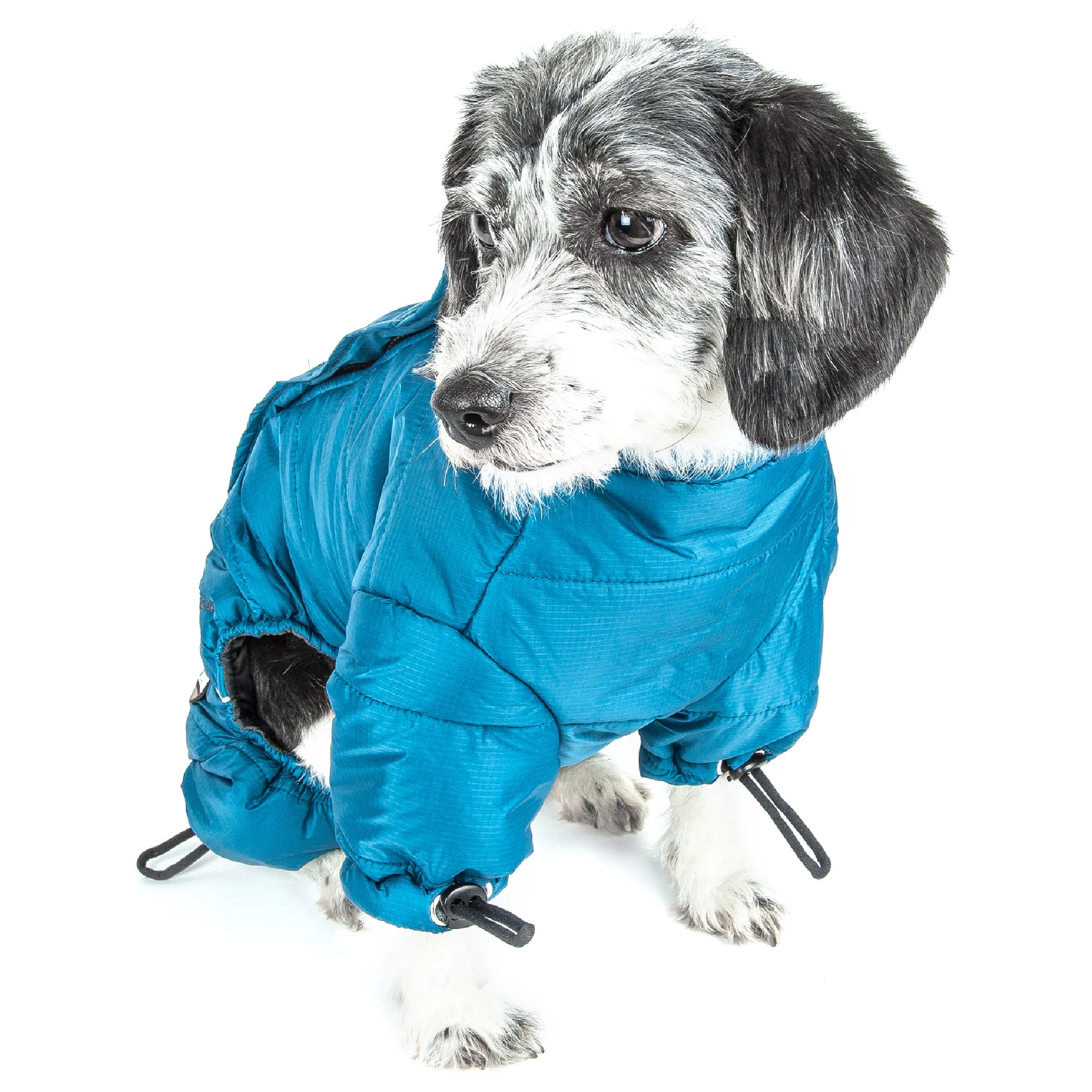 Dog Helios Blue Thunder-Crackle Full-Body Waded-Plush Adjustable and 3M Reflective Dog Jacket， X-Small