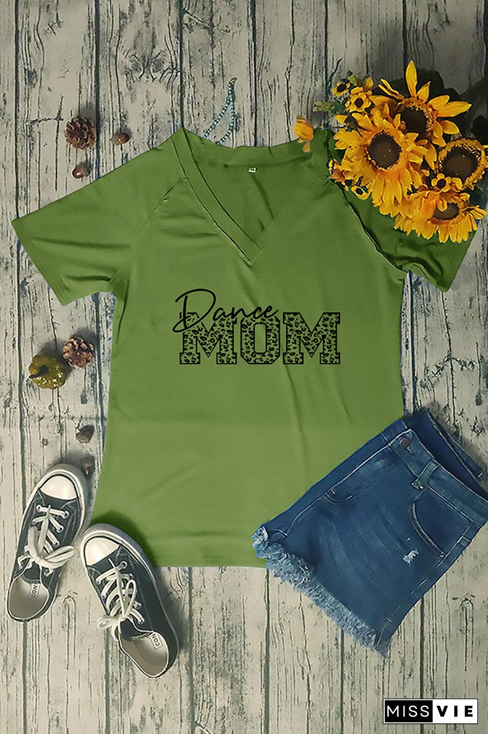 Dance Mom V Neck Graphic Tee