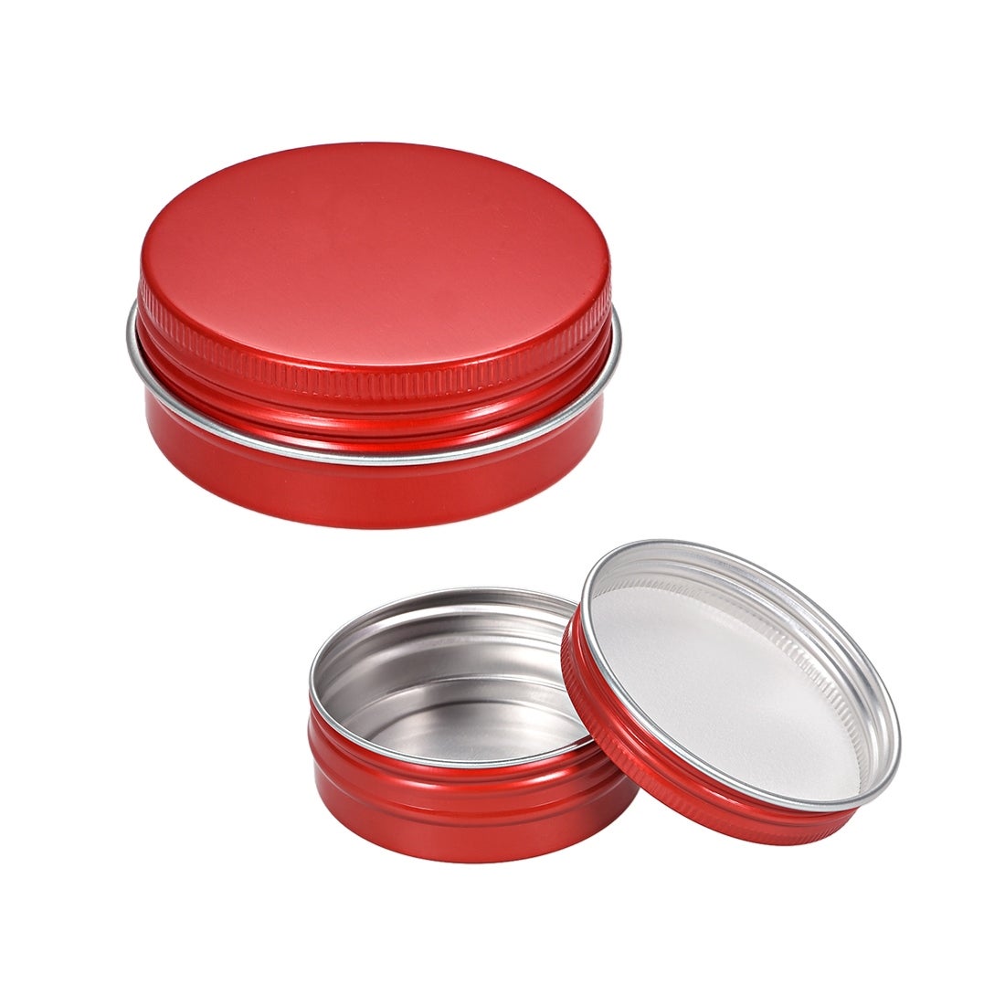 1oz Round Aluminum Cans Tin Screw Top Metal Lid Containers Red 30ml 12pcs