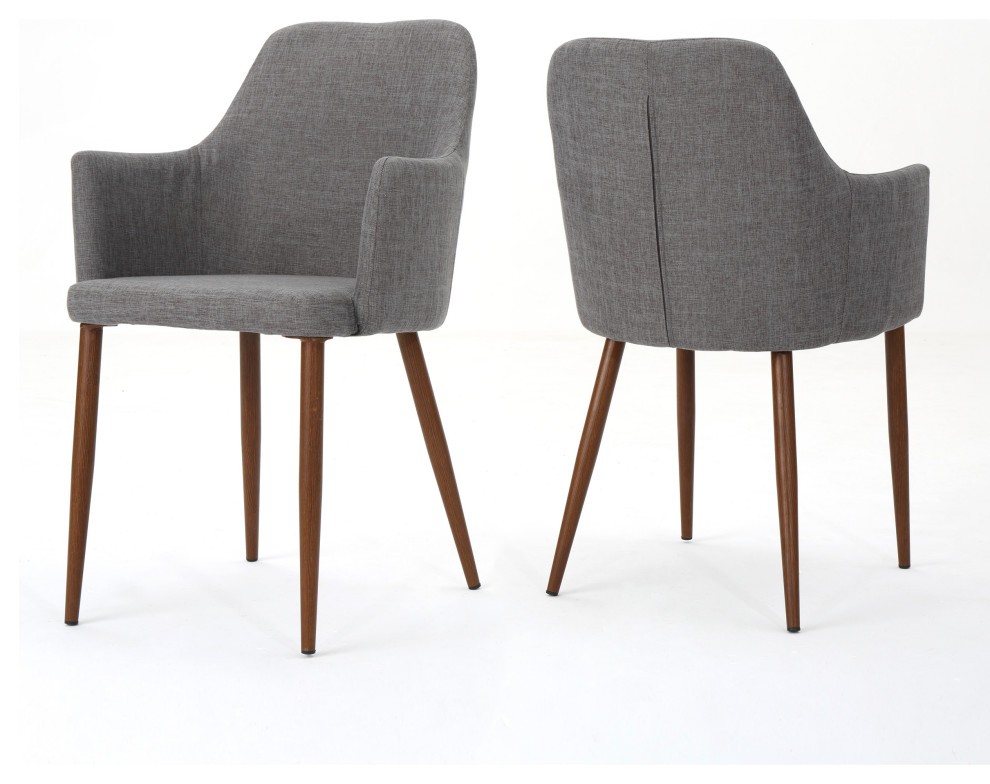 GDF Studio Serra Mid Century Fabric Dining Chairs  Set of 2   Midcentury   Dining Chairs   by GDFStudio  Houzz