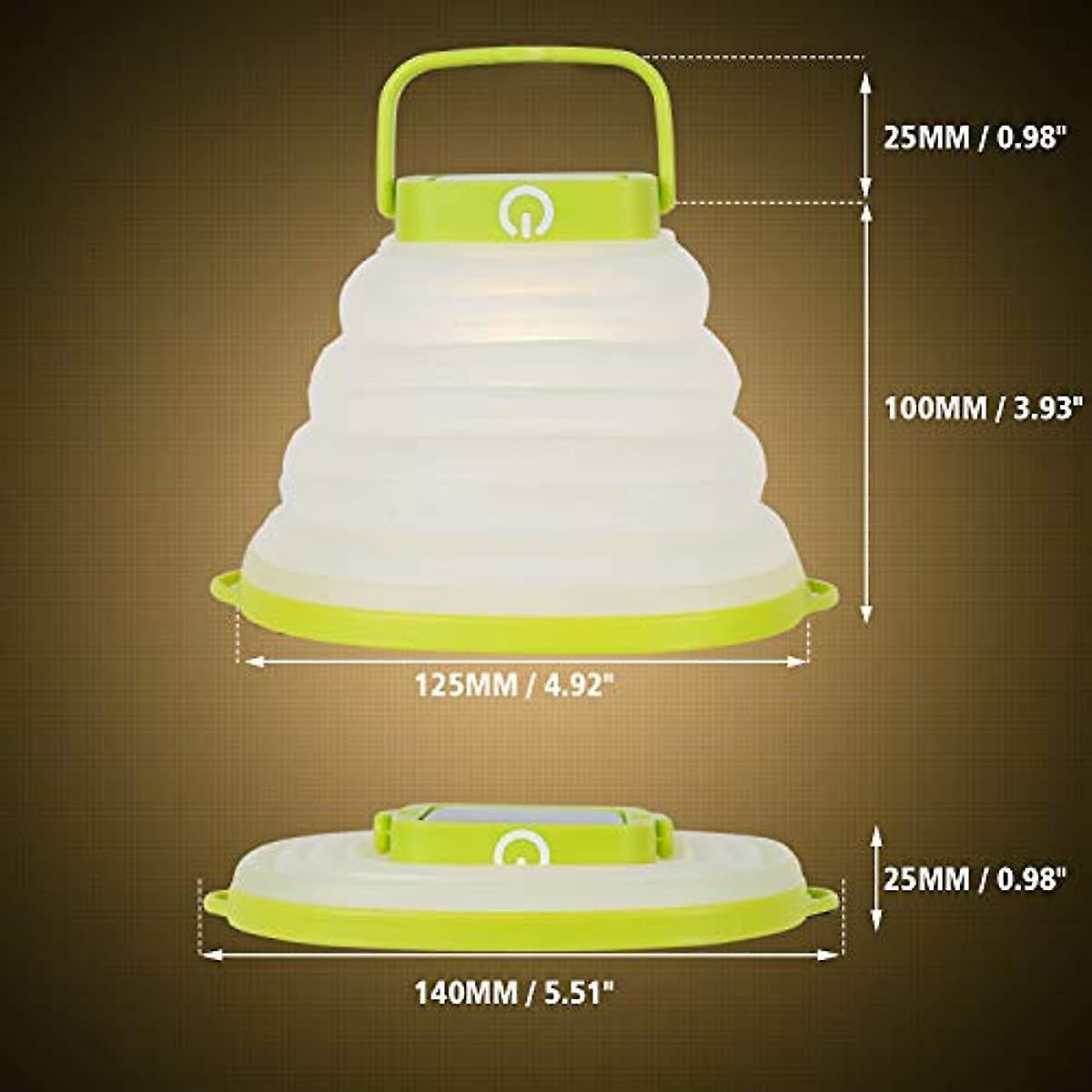 Collapsible Led Lantern Camping Light Warm White Waterproof Solar Usb Rechargeable 3 Dimming Modes Flashlight For Home Camp Hiking Fishing Emergencies