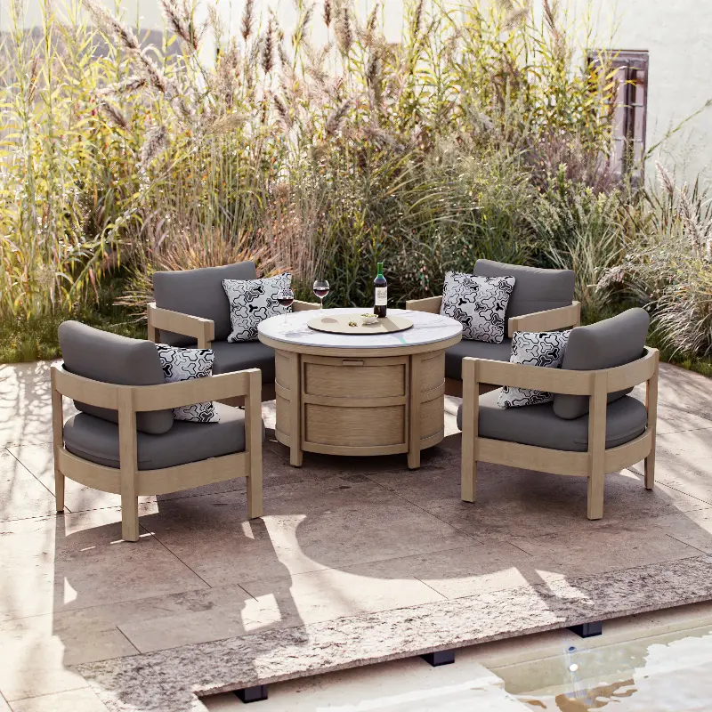 Sonata Patio 5 Piece Firepit Dining Set