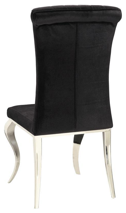 Carone Upholstered Side Chairs Black and Chrome (Set of 4)   Contemporary   Armchairs And Accent Chairs   by BisonOffice  Houzz