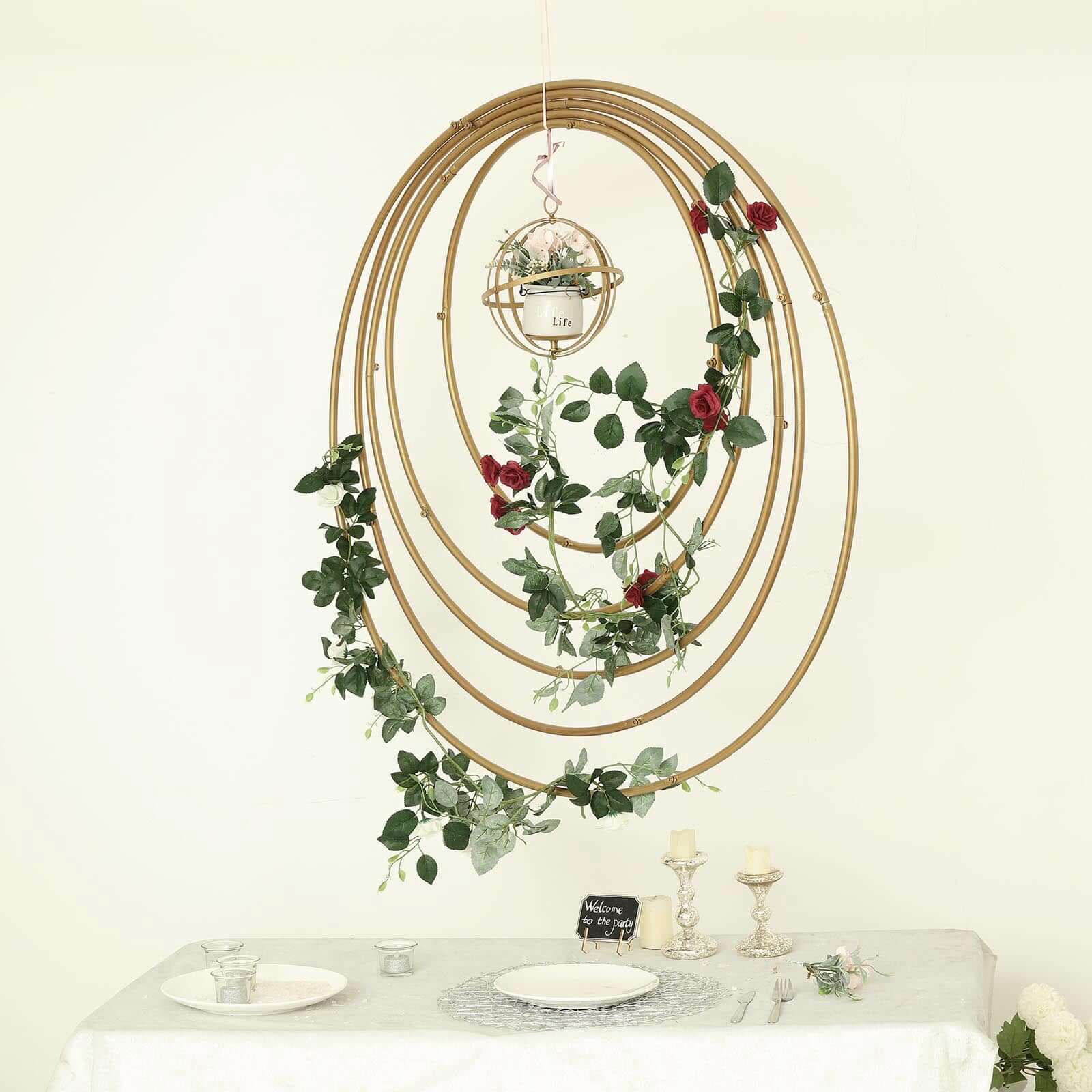 Gold Heavy Duty Metal Hoop Wreath, Floral Hoop 40