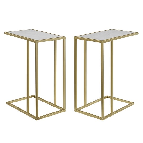 Middlebrook 20-inch Urban Industrial Asymmetrical C Side Table - Set of 2