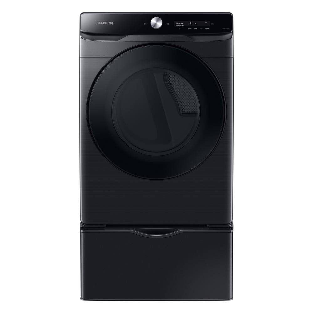  7.5 cu. ft. Smart Stackable Vented Electric Dryer with Smart Dial and Super Speed Dry in Brushed Black DVE50A8600V