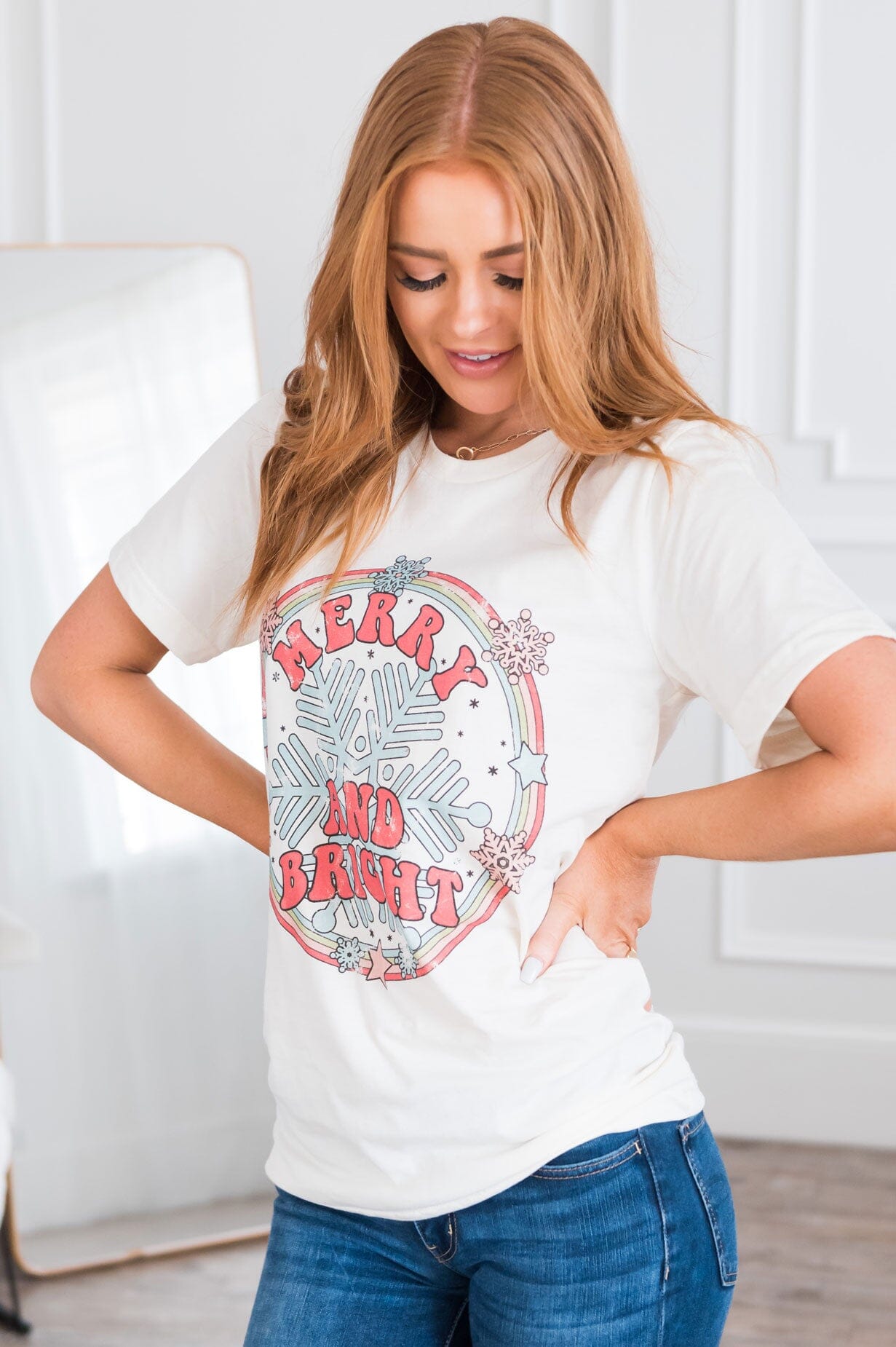 Merry and Bright  Modest Graphic Tee