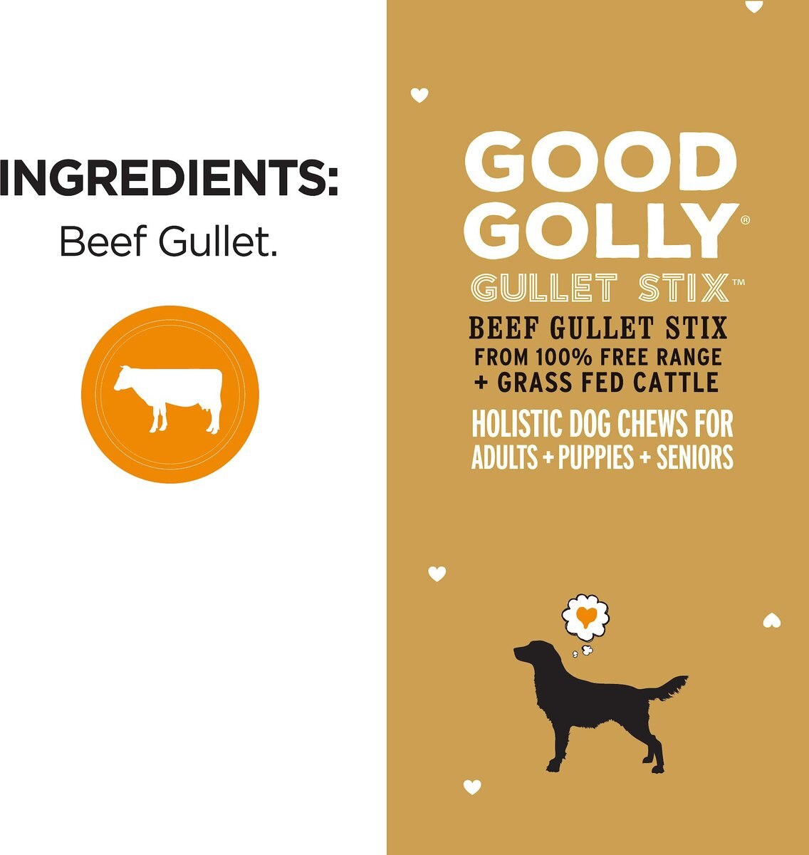 I and Love and You Good Golly Gullet Sticks Dog Treats， 6-in