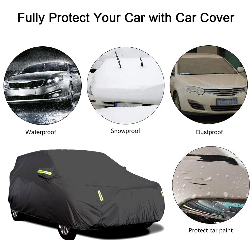 ametoys Car Cover Full Covers with Reflective Strip Sunscreen Protection DustproofandWaterproof Cover Scratch-Resistant for 4X4SUV Business Car