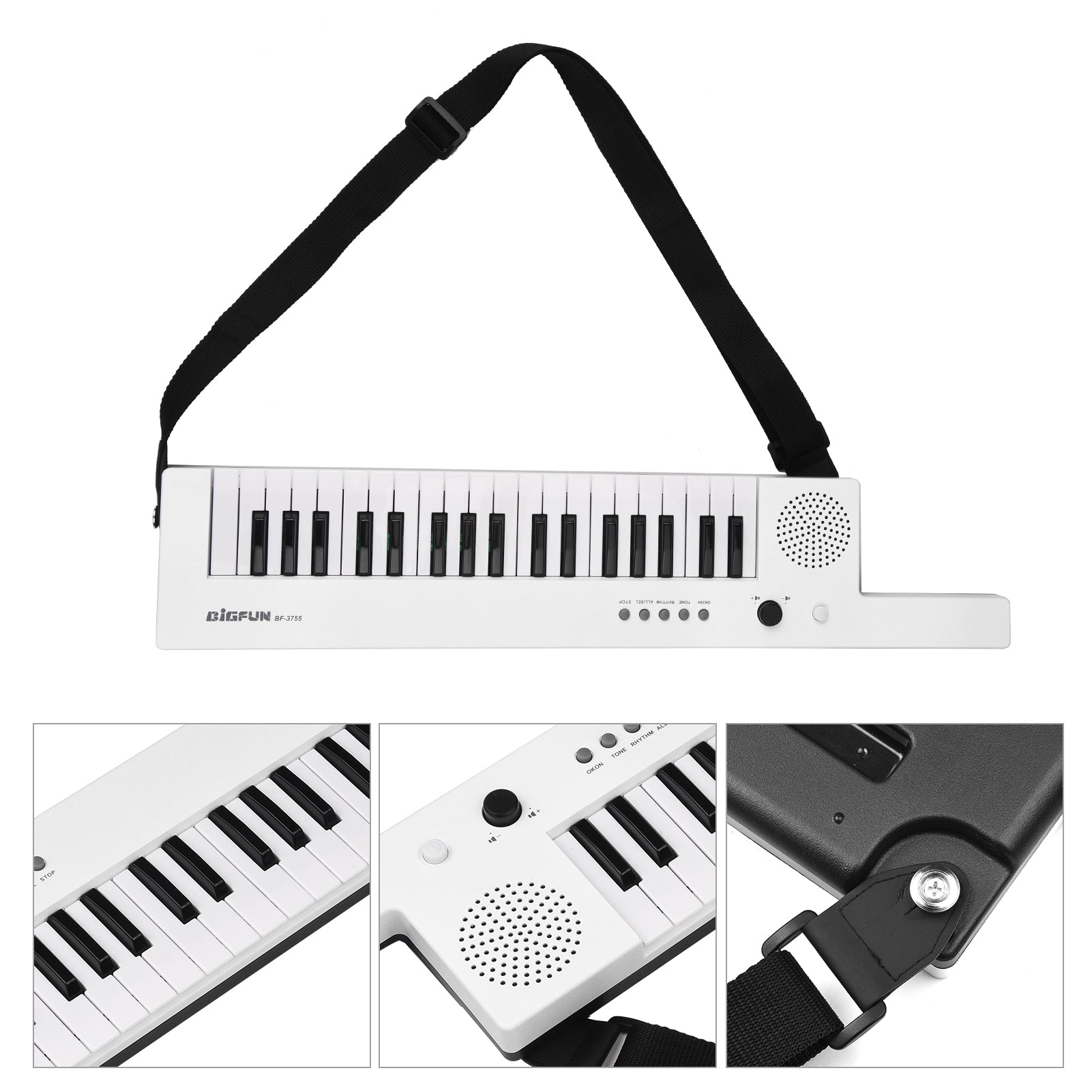 Meterk Guitar Electronic Piano with 37-Key Electronic Keyboard Piano Rechargeable Children' s Piano