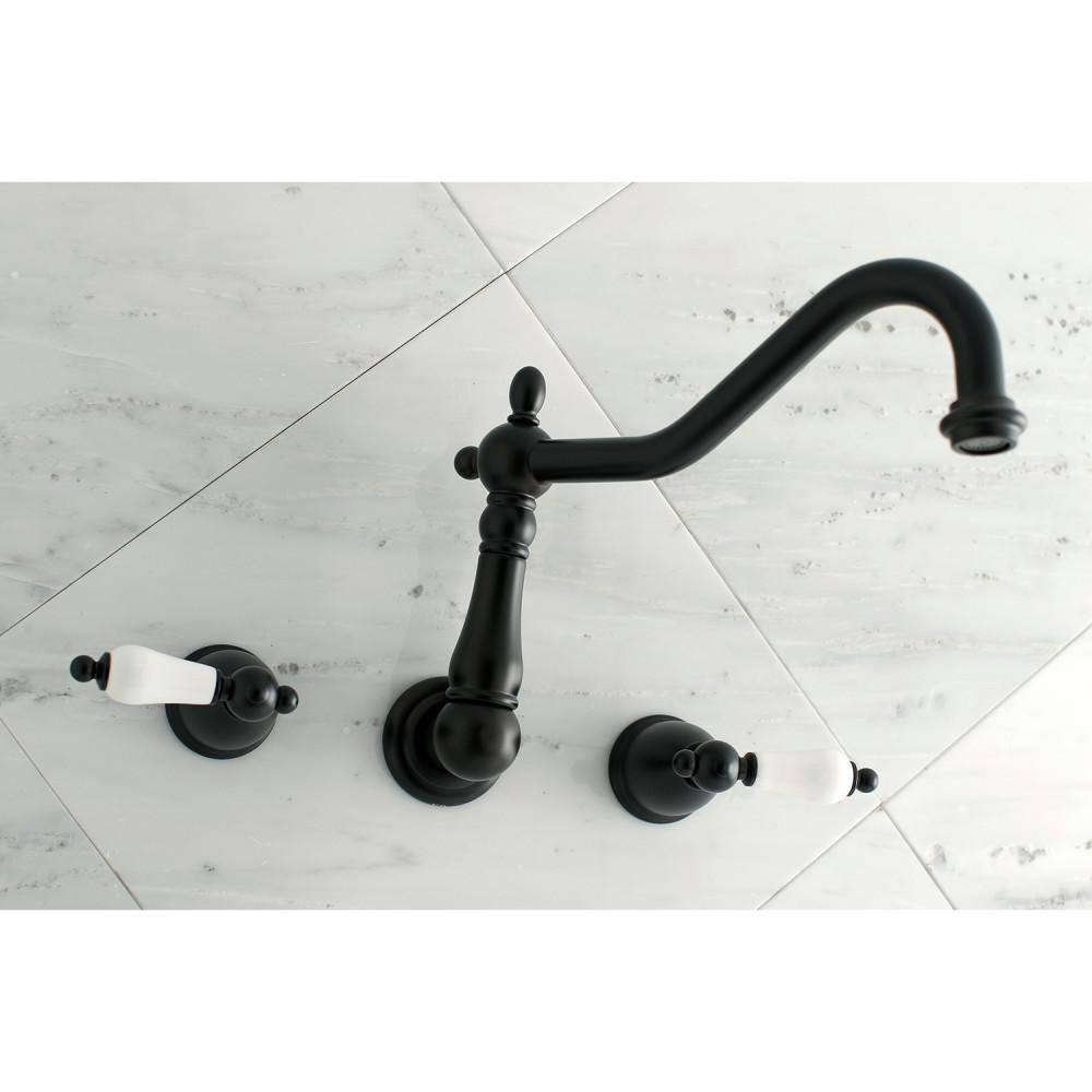 Kingston Brass Heritage 2-Handle Wall Mount Roman Tub Faucet in Oil Rubbed Bronze HKS1025PL