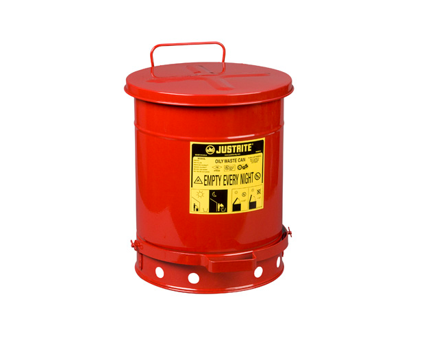 JustRite 10 Gallon Foot Operated Oily Waste Can 09300