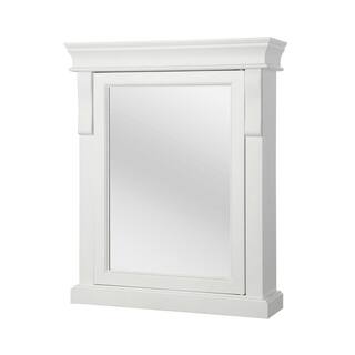 Home Decorators Collection Naples 25 in. W x 31 in. H x 8 in. D Framed Surface-Mount Bathroom Medicine Cabinet in White NAWC2531