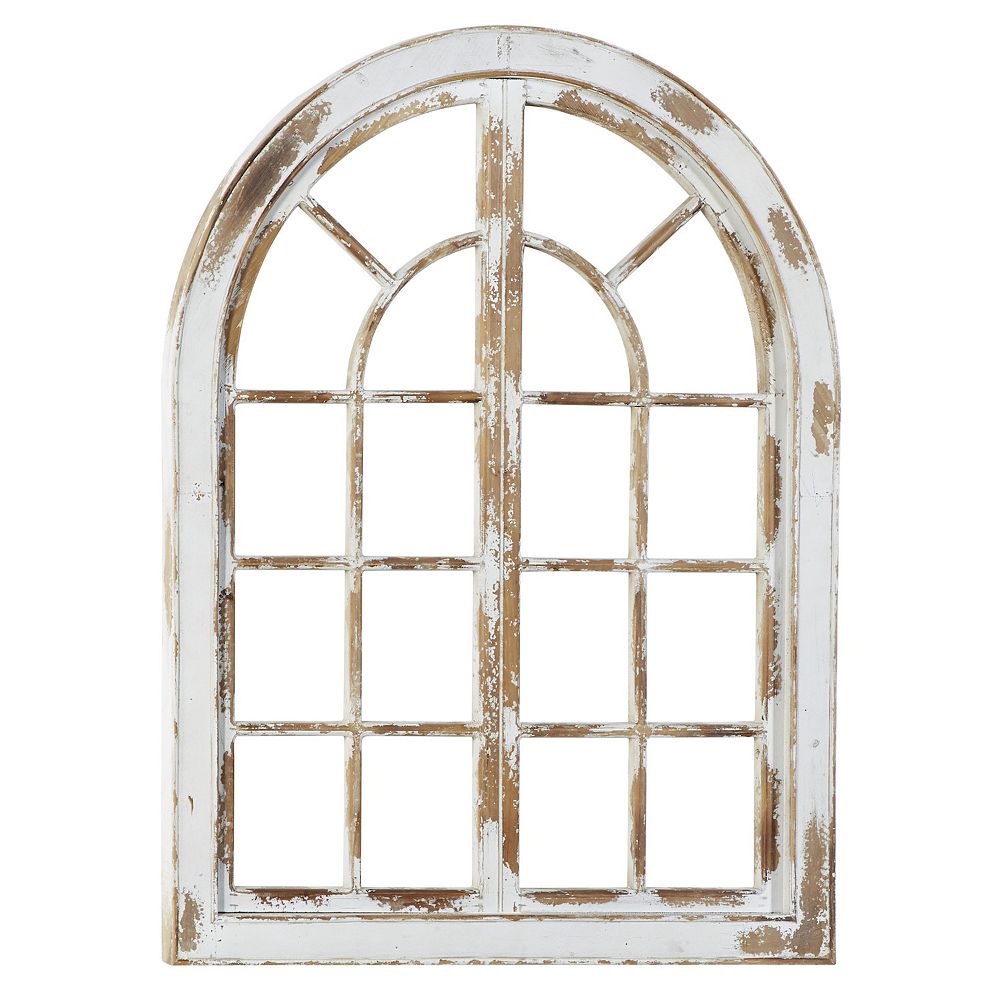 Stella and Eve Windowpane Distressed Wall Decor