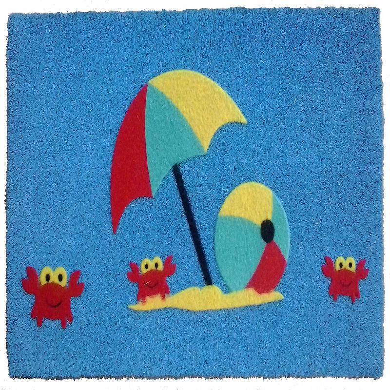 30 Blue  Red  and Yellow Crab's Beach Rectangular Handwoven Mat