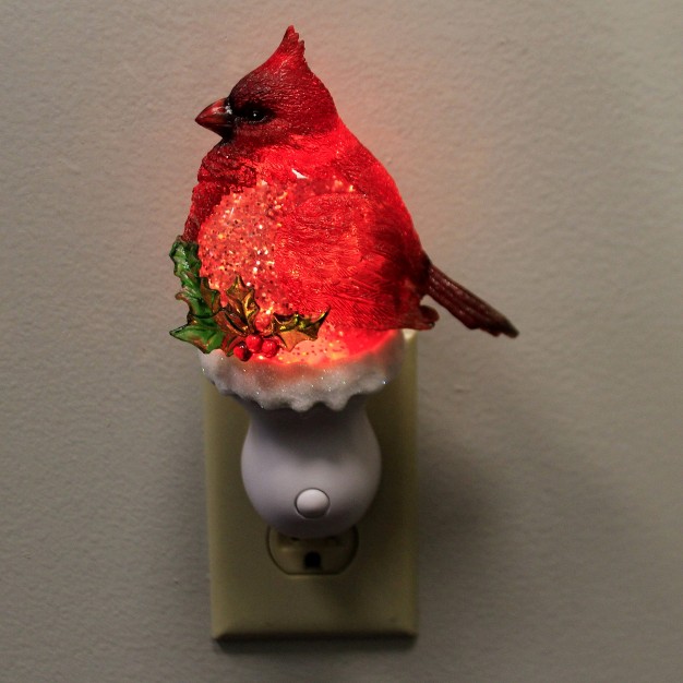 Christmas Cardinal Swirl Nightlight One Night Light 7 5 Inches Electric Holly 160193 Plastic Red