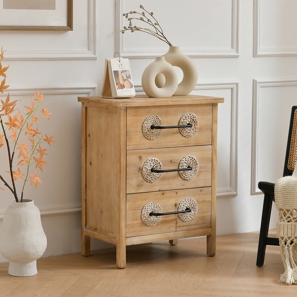 Accent Storage Cabinet Retro Wooden Chest - - 37218266