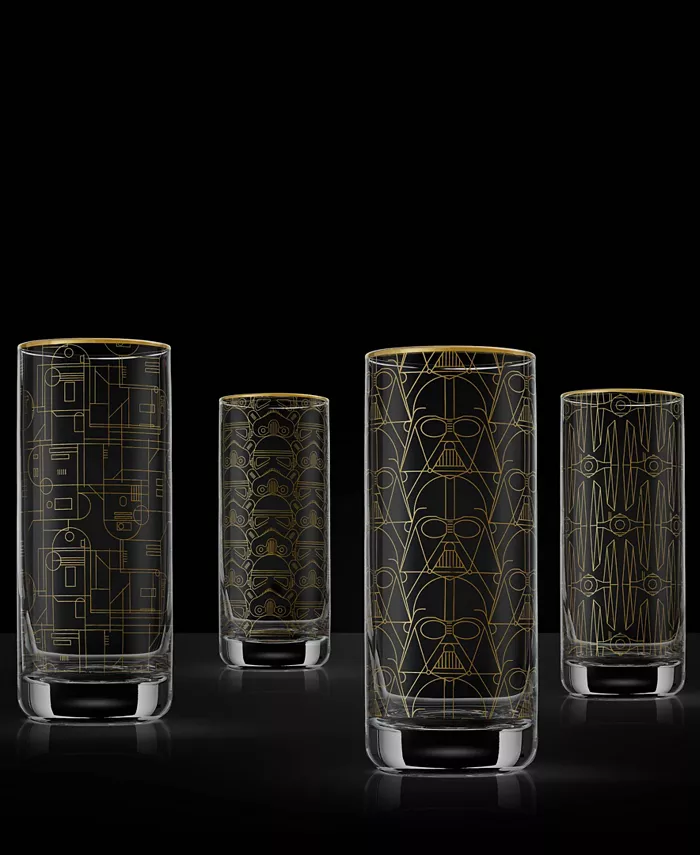 JoyJolt Star Wars Deco Tall Drinking Glass 4 Piece