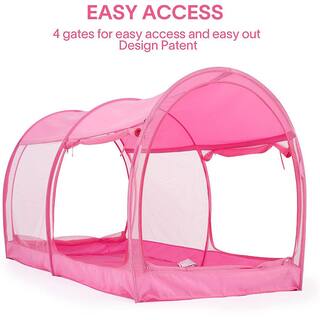 Alvantor Indoor Pop Up Portable Frame Mosquito Net Bed Canopy Tent Twin Curtains Breathable Pink Cottage (Mattress Not Included) 2005MP