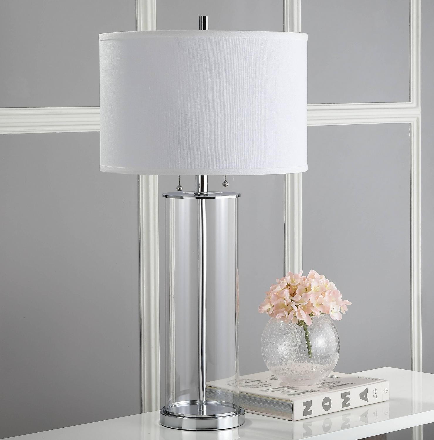 Safavieh Velma Modern Glam 31-Inch High Table Lamp， Clear