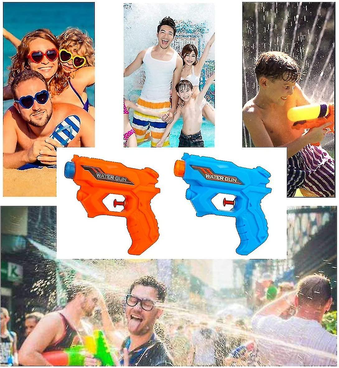 2 Pack Water Gun For Kids - Blaster Soaker Squirt Summer Squirt Shooter Gun Toy Swimming Pool Beach Water Fighting Toy - Pool Party Beach Random Color