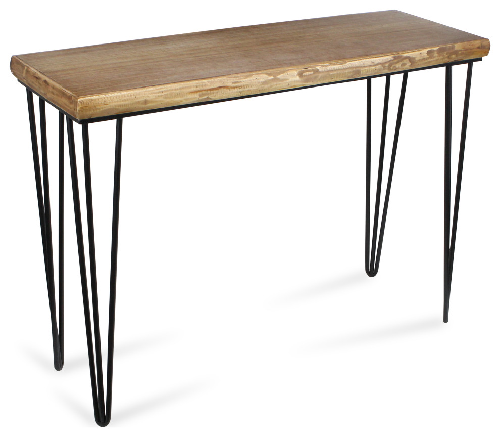 Rectangular Wood Table With Metal Legs   Industrial   Side Tables And End Tables   by Cheungs  Houzz