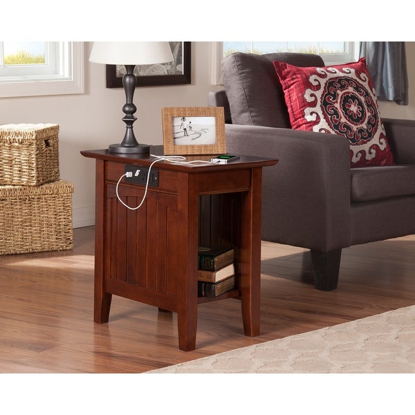 Nantucket Chair Side Table with Charger Burnt Amber