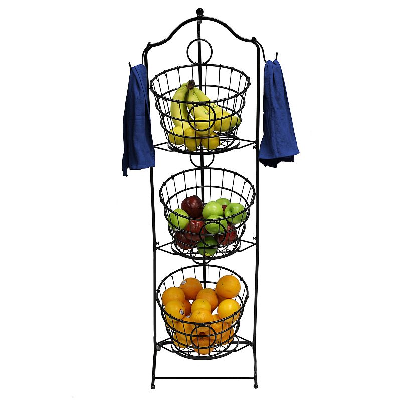 Puleo International 3-Tier Wire Basket Stand