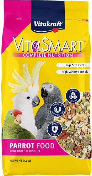 Vitakraft VitaSmart Complete Nutrition Parrot Food， 7-lb bag