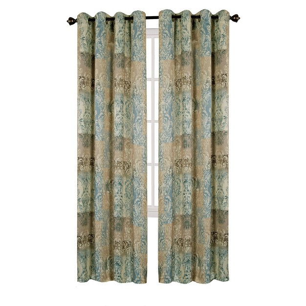 Kate Aurora Traditional Designs 2 Pack Atlanta Scroll Grommet Top Curtain Panels