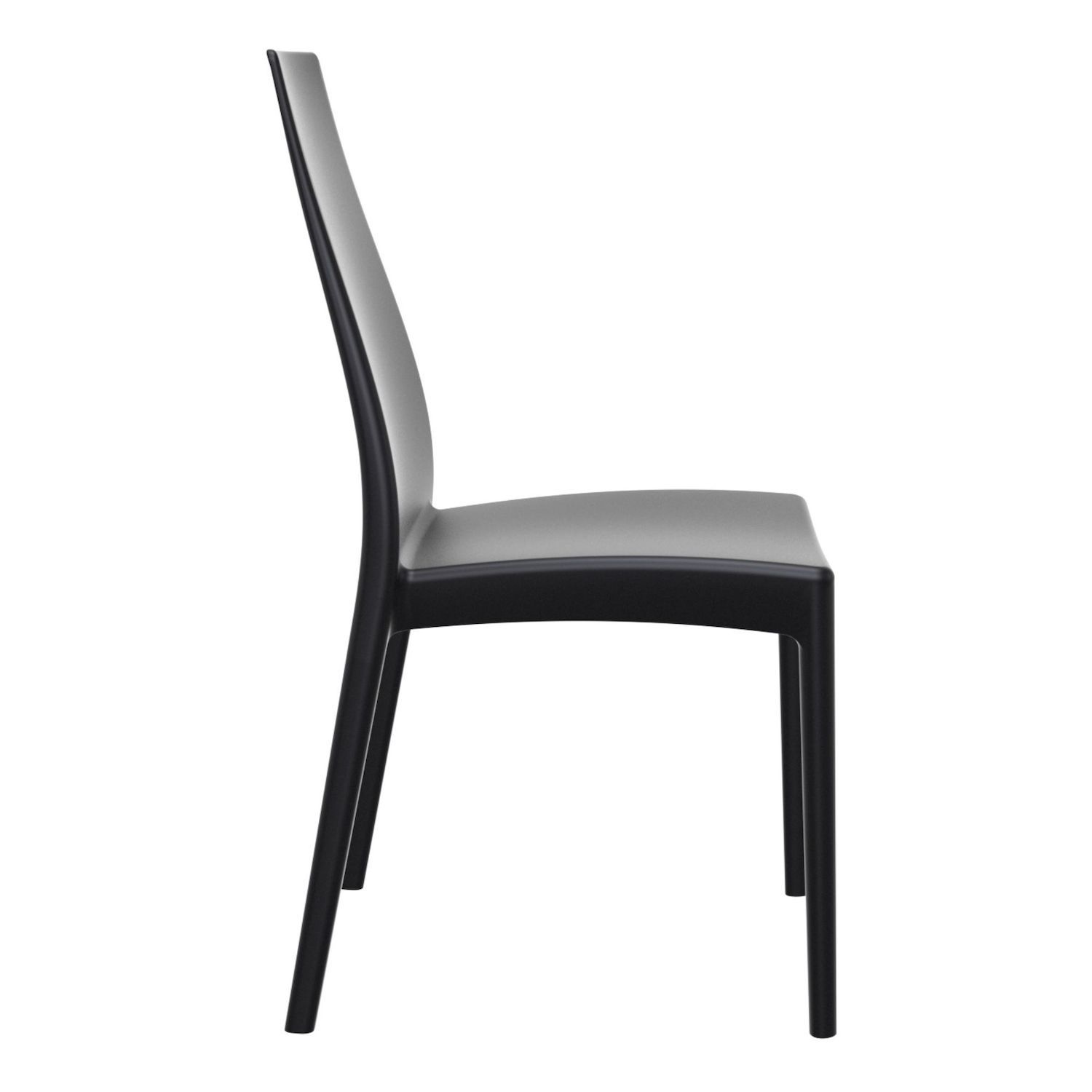 37 Black Outdoor Patio Solid High Back Dining Chair