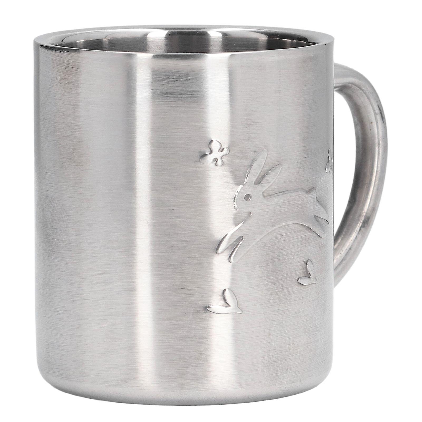 220ML Stainless Steel Mugs Easy to Clean Double Walled Coffee Mugs with Comfortable Handle for Office Student Children