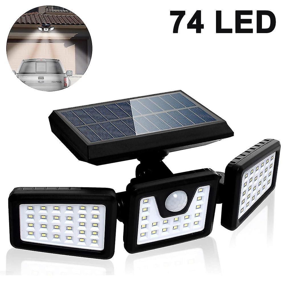 Solar Lights Outdoor， 74 Led Light With Motion Sensor， Waterproof