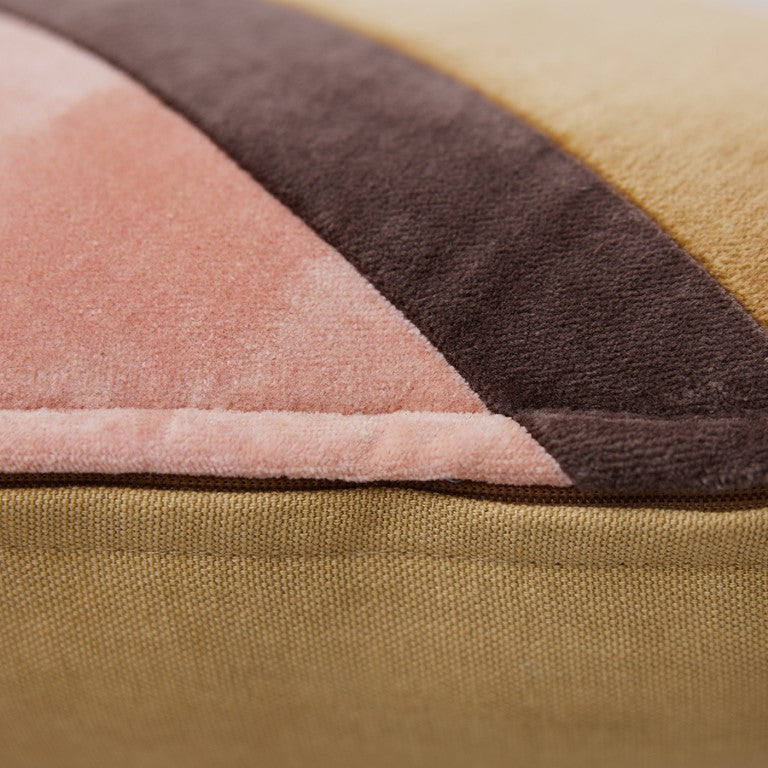 Striped velvet pillow Sunkissed