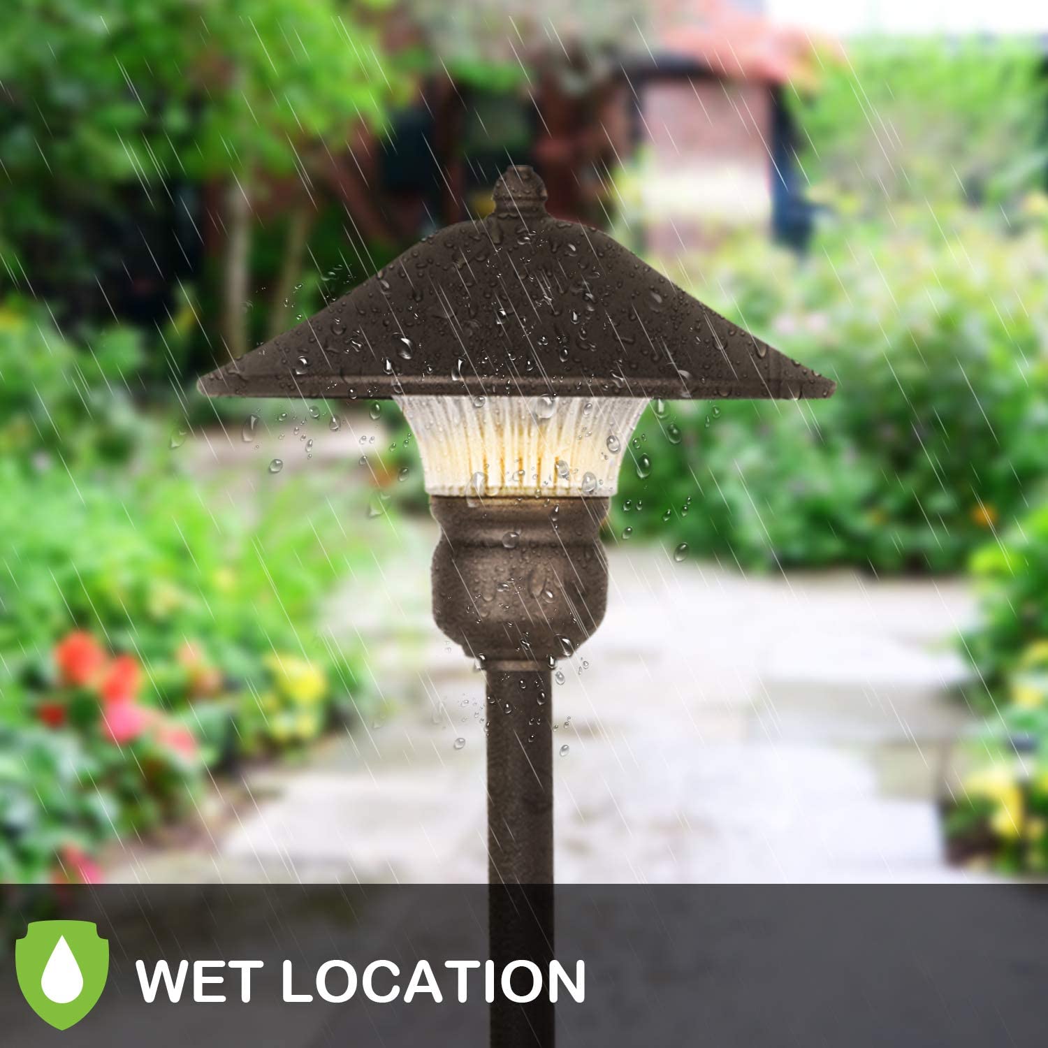 6 Pack Low Voltage LED Landscape Pathway Light, 3W 150LM 12V Wired for Outdoor Yard Lawn, Die-cast Aluminum Construction, 30-Watt Equivalent 15-Year Lifespan