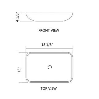 Interbath Matte Shell Glass Rectangular Vessel Bathroom Sink in Black with Faucet and Pop-Up Drain in Matte Black ITB110MB02