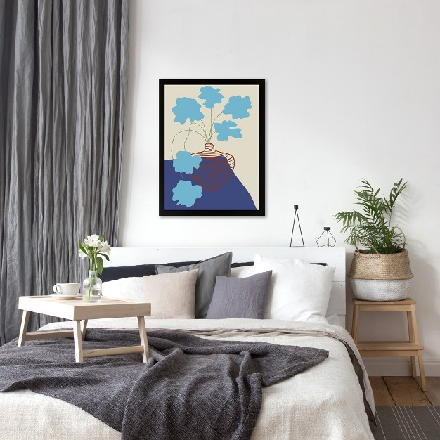 Americanflat Botanical Wall Art Room Decor Blue Blooming By Miho Art Studio